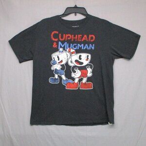 Cuphead Graphic Print T-Shirt Black Kids Size | XL